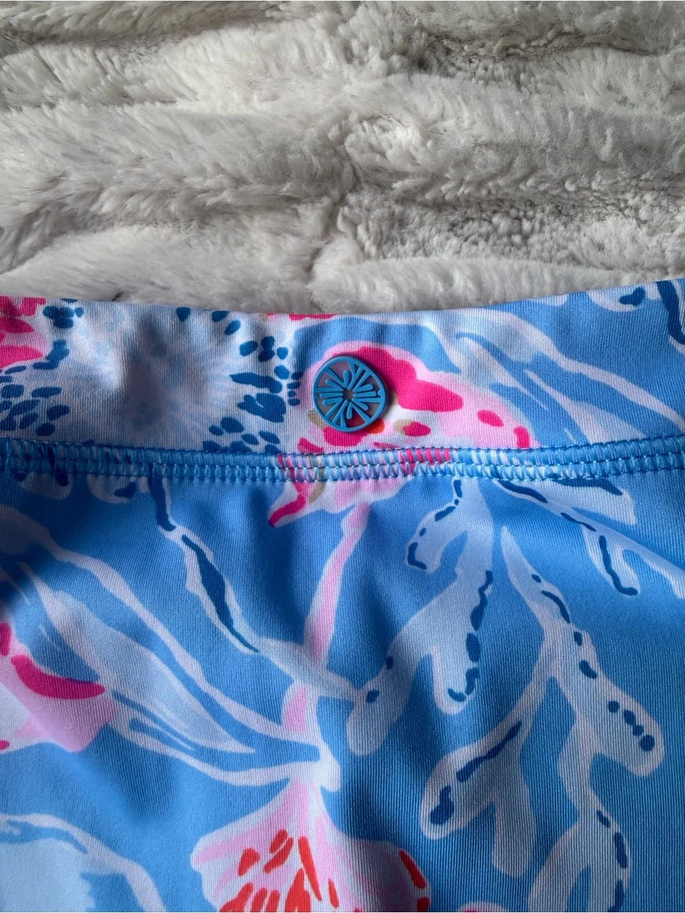 Lilly Pulitzer Girls Luxletic Skort & Ruffle Tank Set Blue Floral Size 4-5